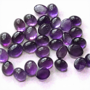 Cabujón de Amatista Natural Pulida Seleccionada, Corte Ovalado, de Arco Único, Base Plana, para Joyería Natural con Efecto de Juego de Color; Venta al por Mayor - Product Image 3