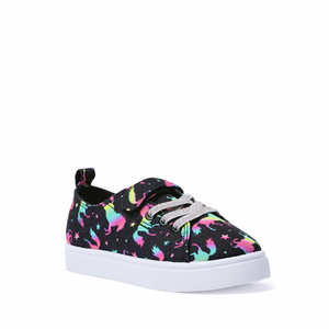 Fashion Printed Canvas <b>Sneakers</b> Unicorn Leopard Pattern Hook And Loop Lace Up Lightweight Anti Slip Casual <b>Shoes</b> - Product Image 3
