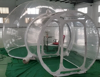 Cabine à bulles gonflable de haute qualité personnalisable 5x3.5x2.62m 0.4mm en TPU, tente de glamping en plein air, capsule spatiale