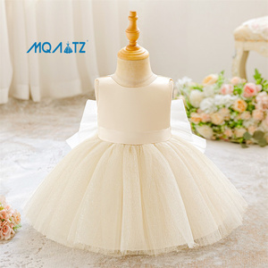 MQATZ Vestido de Fiesta Blanco Bonito <span class=keywords><strong>para</strong></span> Bebés <span class=keywords><strong>Niñas</strong></span>, Elegante Vestido Floral de Verano con Lazo Grande, Vestido de Boutique <span class=keywords><strong>para</strong></span> Cumpleaños de 3 Años QL002XZ - Product Image 3