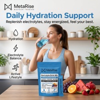 Mix di Bevande Elettrolitiche Vegane, Polvere per Idratazione Prima e Dopo l'Esercizio, Zero Calorie, Compatibile con Dieta Keto