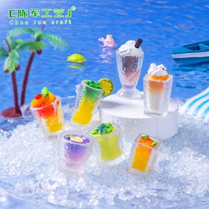 Gobelet à smoothie d'été Weij, décorations alimentaires et ludiques DIY, accessoires pour sacs surprises, <span class=keywords><strong>mini</strong></span> décorations de bureau, miniatures de paysages - Product Image 2