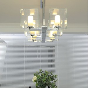 6-Light Rectangular Chandelier With D-Type Glass Shade Led Pendant Light For Dining Room Or Hotel Reception - Product Image 4