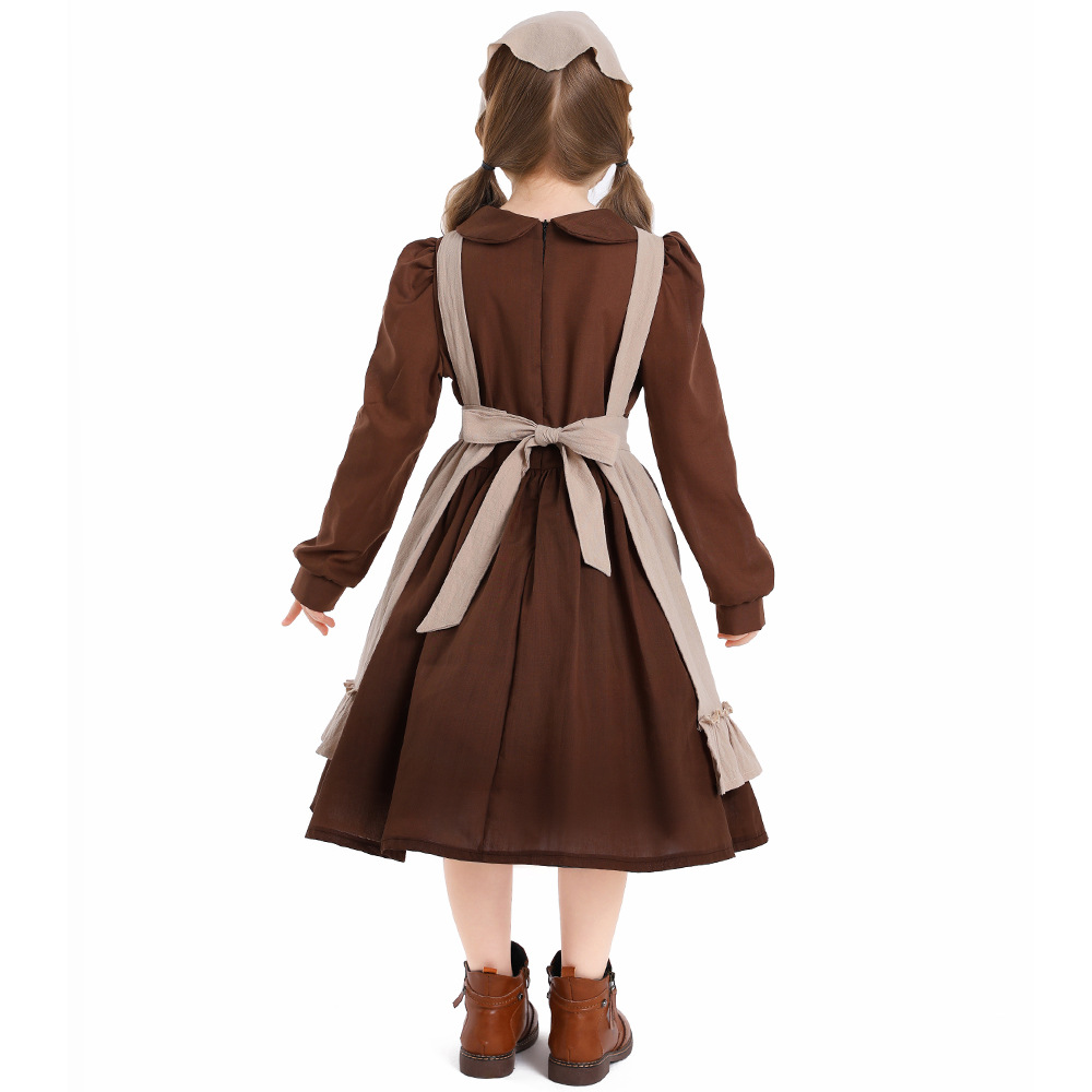 brown dress costumes 19th Century Victorian Ladies Costume L / Brown