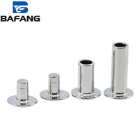 Rivets plats en acier inoxydable sans nickel de 5 mm, type Chicago, pour la reliure de sacs en cuir, documents et livres