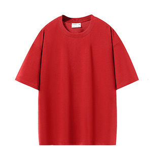 Camiseta de Manga Corta para Hombre, Tejido Jersey de Doble Hilo, 220g, Transpirable, Cuello Redondo, Color Sólido, Algodón Puro, Estilo Casual - Product Image 4