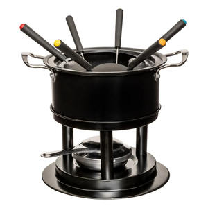 Ensemble de fondue pour 6 personnes en acier inoxydable noir - Product Image 1