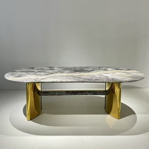 Mesa de comedor de mármol de piedra de lujo Normcore italiano Muebles naturales para el hogar o el hotel - Product Image 1