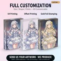 Bloc acrylique transparent personnalisé avec motif anime unique, impression UV, faible MOQ, design personnalisé, personnage imprimé, pour bureau