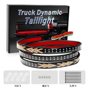 Feu arrière de voiture, clignotant, feu de freinage, 12V 24V, feu de recul, double clignotant d'avertissement, bande LED en forme de flèche pour camionnette, Jeep - Product Image 2