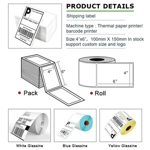 Étiquettes thermiques adhésives personnalisées 4x6 pour bordereaux d'expédition, papier thermique vierge format personnalisé, rouleaux et feuilles d'étiquettes thermiques directes pliées en éventail - Product Image 4