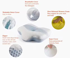 Cuscino Cervicale Ortopedico in Memory Foam, Contorno Ergonomico per Alleviare il Dolore a <span class=keywords><strong>Collo</strong></span> e Spalle, Ideale per Chi Dorme su un Fianco o sulla Schiena a Casa - Product Image 2