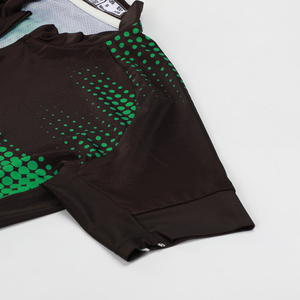 Maillot de cyclisme personnalisé unisexe à motif lignes de vélo teinte foncée, respirant, à manches courtes, avec ourlet antidérapant, pour VTT et cyclisme estival - Product Image 4