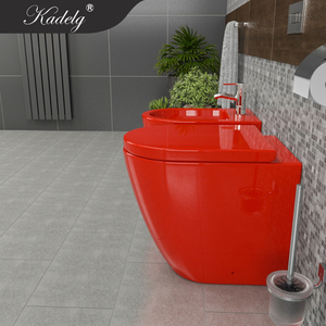 Set sanitario moderno da <span class=keywords><strong>bagno</strong></span> rosso con Bidet in ceramica a doppio filo uno schema di drenaggio P-Trap & S-Trap - Product Image 3