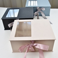 Caja de papel de lujo para el cuidado de la piel, embalaje de cartón para ropa/REGALO/zapatos con ventana transparente