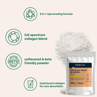 Poudre de collagène marin de qualité supérieure 8 en 1 formule rajeunissante soutien de la peau et des articulations pour adultes complément alimentaire Keto Friendly