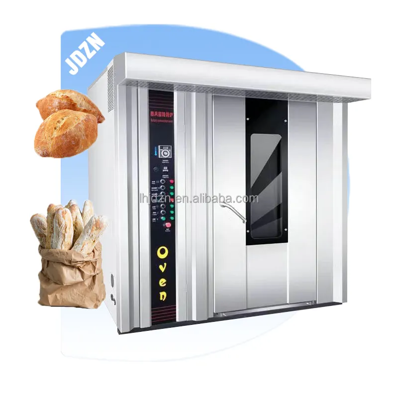 Horno giratorio de acero inoxidable con 8 bandejas, horno eléctrico giratorio para pan, calefacción a Gas, horno giratorio, máquinas para hornear, precio