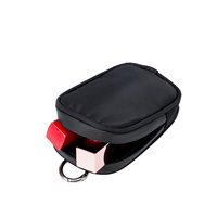 Mini étui à rouge à lèvres avec mousqueton, pochette cosmétique en nylon noir, petite pochette avec boucle de ceinture, porte-clés, sac personnalisé avec logo OEM