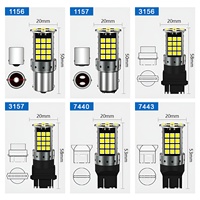 Bombilla LED Canbus 57SMD para Maletero de Coche, 1156 7440, Plug and Play, Lámpara de Señalización de Cúpula 3030, Decodificador de Matrícula, Lámpara de Lectura
