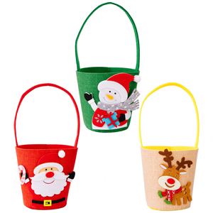 Sac en feutre en forme de pomme avec bois de renne et motif Père Noël pour bonbons de Noël 2026, accessoires festifs pour fête d'enfants et décoration de Noël pour enfants - Product Image 4