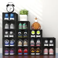Organizador de almacenamiento de zapatos para el hogar, cajas de plástico transparente personalizadas, gran oferta, venta al por mayor