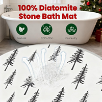 Tapis de bain en pierre CC pour Noël, super absorbant, grand tapis de salle de bain noir et blanc pour décorations de Noël