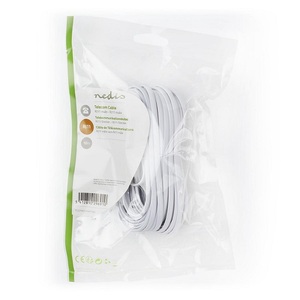 Câble de télécommunication RJ11 mâle vers RJ11 mâle 10m blanc - Product Image 3
