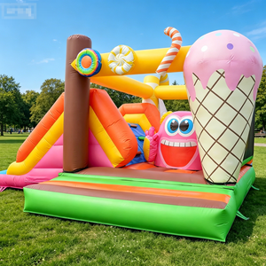 Château gonflable monstre de la crème glacée coloré pour enfants, idéal pour les divertissements en plein air, parcs et jardins (à louer) - Product Image 2