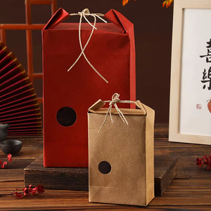 Sacs en papier kraft multi-usages avec fenêtre et poignée en ficelle, acceptés par les fabricants d'équipement d'origine (OEM), pour l'emballage de noix, fruits secs, céréales et produits alimentaires. - Product Image 2