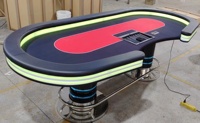 Mahjong ve kumar için Cupholders ile 10 oyuncu Poker masası için yüksek kalite özel 96 ''LED ışık