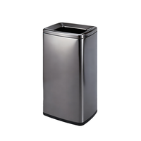 Poubelle rectangulaire pour hall d'hôtel, ouverture supérieure, grande capacité 30L, seau de rangement en métal sur pied, poubelle double couche pour centre commercial