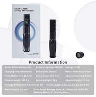 Stylo de tatouage numérique sans fil PMU avec moteur sans noyau, course réglable, aiguille à cartouche pour maquillage permanent