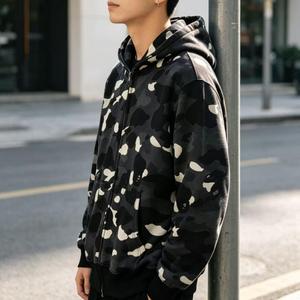 เสื้อฮู้ดคาร์ดิแกนลายพรางฉลาม หนัก 300 กรัม ผ้าเทอร์รี่ ยูนิเซ็กส์ ซิปยาวเต็มตัว ผ้าฝ้าย 100% สไตล์สตรีทแวร์ ทรงโอเวอร์ไซส์ สำหรับฤดูใบไม้ผลิ - Product Image 6