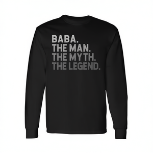 Baba The Man The Myth The Legend T-shirt a maniche lunghe, regalo per la festa del papà - Product Image 2