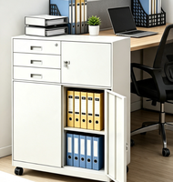 Armoire de classement en acier sécurisée et moderne avec 3 tiroirs et deux portes pour les entreprises, les écoles et les ateliers