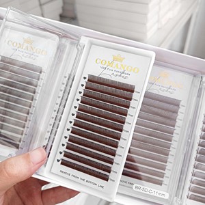 Pestañas CoMango Brown 5D Flora, Curvatura C D LC M, Aspecto Húmedo, Pestañas 5D Angel <span class=keywords><strong>Lash</strong></span> Mocha Wispy Spike, Proveedor - Product Image 6