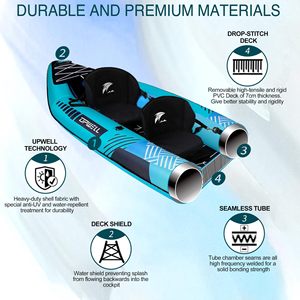 Kayak inflable Topwell de 3.1-4m para 2 personas, kayak de turismo con remo, bomba y bolsa de transporte para lagos y ríos - Product Image 4