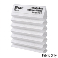 Tissu pour stores alvéolaires imperméable en non-tissé spunlace semi-occultant blanc 25 mm sur mesure