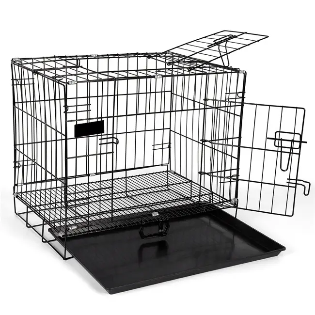 Nouvelle caisse en fer de taille moyenne pour chien Grande caisse pour chien pliante Bleu Prix usine Maison pour chien lourd Cage pour animaux de compagnie