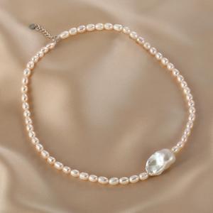 Collar con Colgante Barroco Natural con Diseño de Lujo Ligero para Cadena de Cuentas Xiaomi, Cadena de Clavícula Irregular de Plata S925 - Product Image 2