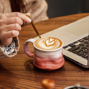Tasse à café en porcelaine de haute qualité, latte art, goûter, design rétro <span class=keywords><strong>vintage</strong></span> de luxe léger, logo personnalisé, passe au <span class=keywords><strong>micro</strong></span>-ondes - Product Image 3