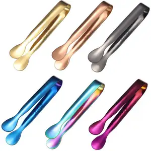 High quality Stainless Steel Mini Multi-color Sugar Ice Cube Tea Food Clip Tongs