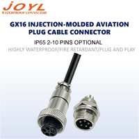 Conector de Aviación Rectangular JOYL M16 de 3-8 Pines Macho y Hembra IP65 para Equipos de Seguridad, Instrumentos y LED