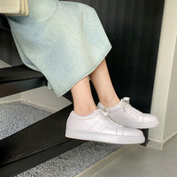 Baskets unisexes en cuir véritable blanc, confortables pour la marche, personnalisables, pour le printemps, l'été, l'automne et l'hiver, chaussures décontractées