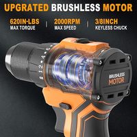 Tournevis électrique sans fil à percussion 18V, clé sans balais rapide, perceuse avec lumière LED, support OEM personnalisable,