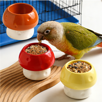 Bol en céramique en forme de champignon pour oiseaux, anti-renversement, pour mangeoire à perroquets, bol surélevé pour perruches, calopsites et agapornis