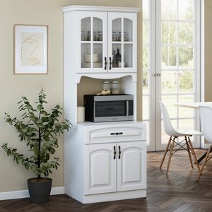Kitchen Cabinet Drawer Homefield 73" Kitchen Pantry With A Open Shelf For Microwave Or Bar Drawer And Double Doors Cabinet Utility Kitchen Cabinet