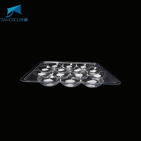 Emballage jetable en blister en plastique PET recyclable transparent à 15 cellules avec matériaux recyclés