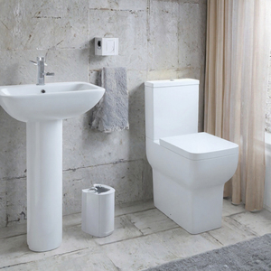 WC moderne compact sans bride, deux pièces, 550 mm, double chasse, siphon en P, à poser au sol, en céramique, équipement sanitaire de salle de bain - Product Image 2