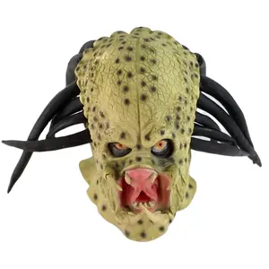 Spaventoso Halloween Alien Predator maschera in lattice a testa piena Halloween adulti maschere Cosplay Horror maschere per feste